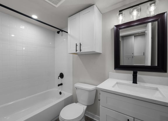 Photo of newly renovated bathroom at Sunset Heights, Texas, 78209