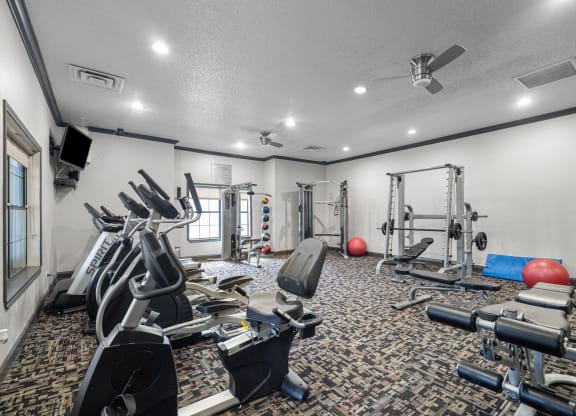 our state of the art fitness center includes a treadmill and elliptical machines