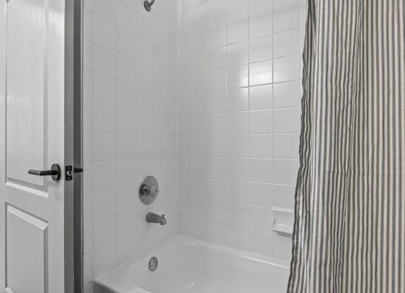 Oval Tub With Combo Shower at Villas at Rogers Ranch, San Antonio, Texas