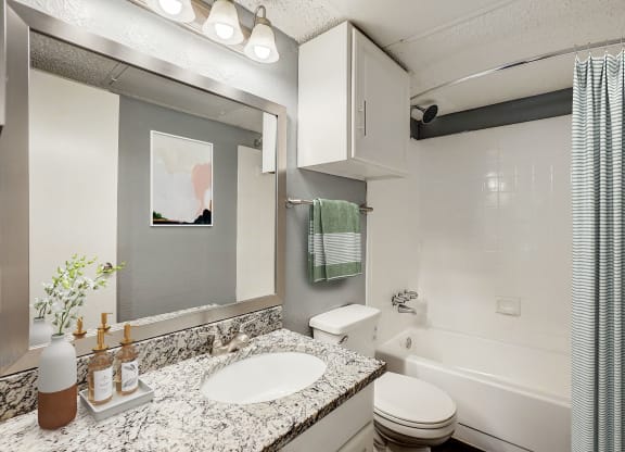 The View at Lake Highlands Apartments bathroom with sink and toilet