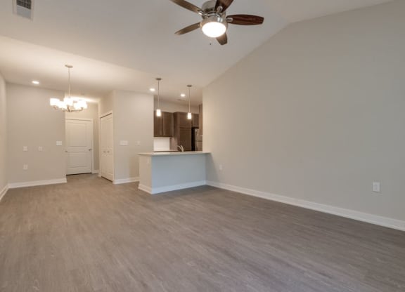 Kitchen & Living Room (Elite Floor Plan) at Emerald Creek Apartments, Greenville
