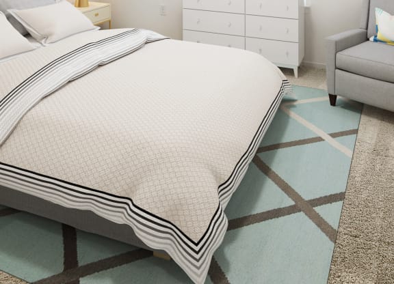 Cozy Bedroom with Carpeting at The Harbours Apartments, 48038