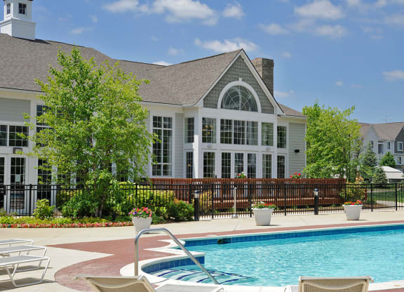 Pool Views from Clubhouse at Westlake Apartments, Michigan