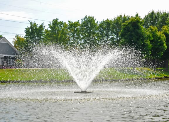 Lake with Fountain at Hillside Apartments, Wixom, Michigan