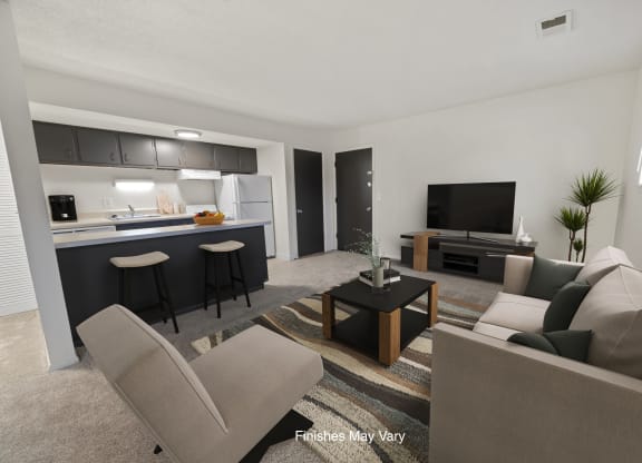 Allium Studio Living Space at Timberbrook Apartments, Peoria, IL, 61614
