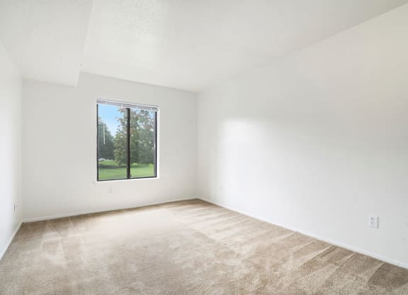spacious bedroom with large window at Apple Ridge Apartments, Michigan, 49534
