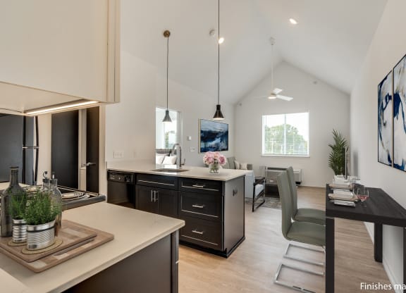 Kitchen and Living Room at Uptown Square Apartments, Michigan