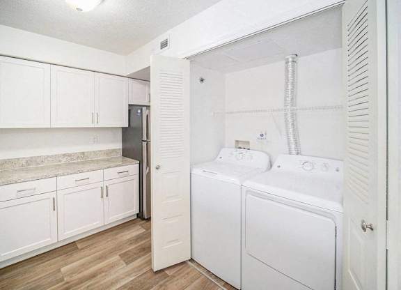 a washer and dryer at Black Sand Apartment Homes in Lincoln, NE