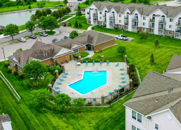 Aerial View Of Pool at Black Sand Apartment Homes, Nebraska, 68504