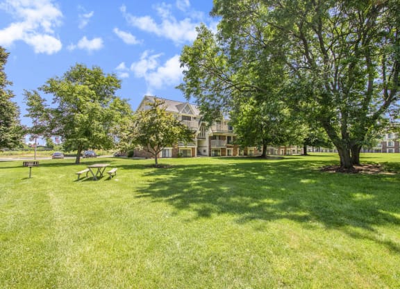 Beautiful courtyards with picnic areas at Briarwood Apartments, Benton Harbor, Michigan