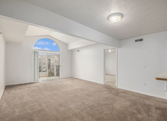 spacious two bedroom living room with a cathedral ceiling  at Black Sand Apartment Homes, Lincoln, NE, 68504
