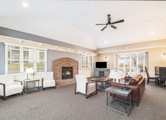 Inviting Clubhouse and Fireplace at Black Sand Apartment Homes, Nebraska, 68504