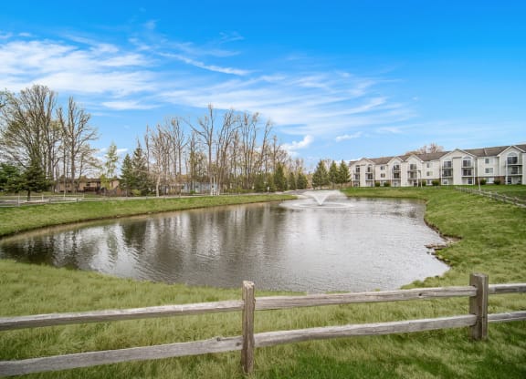 Scenic pond views at Canal 2 Apartments in Lansing, MI