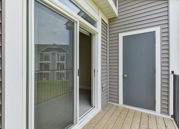 Slider to Balcony with Enclosed Storage at Chase Creek Apartment Homes, Huntsville, AL, 35811