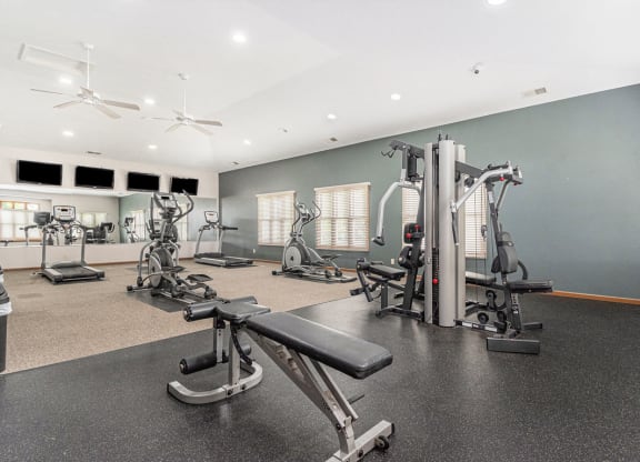 Fitness Center With Updated Equipment at Colonial Pointe at Fairview Apartments, Nebraska, 68123