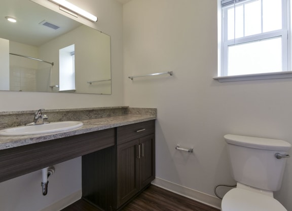 Bathroom with Natural Light at Dodson Pointe Apartment Homes, Rogers, AR, 72758