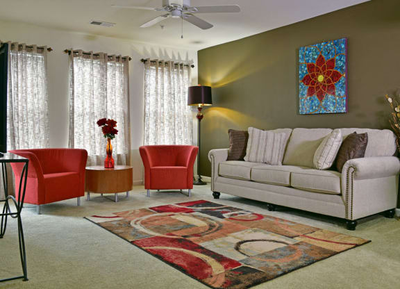Living Room at Irene Woods Apartments, Collierville, Tennessee