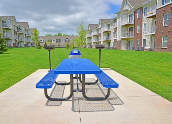 Picnic and BBQ Area at River Hills Apartments, Fond du Lac