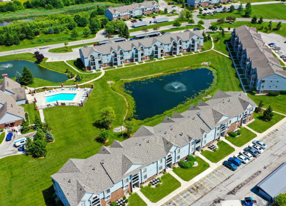Fantastic Aerial View at Dupont Lakes Apartments in Fort Wayne, IN
