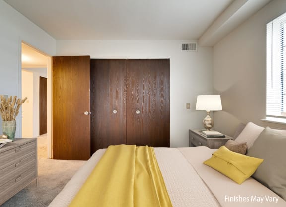 Mina Layout Model Bedroom at Fox Pointe Apartments, East Moline, IL