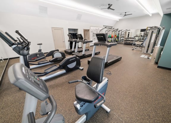 Fully-Functional Fitness Center at Montgomery Place Apartments, Montgomery, IL, 60538