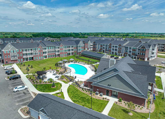 Montgomery Place Aerial at Montgomery Place Apartments, Illinois