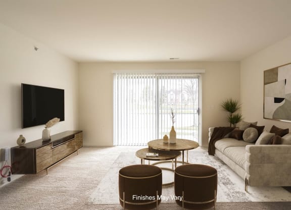 Spacious Living Room at Westlake Apartments, Belleville, 48111