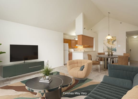 Living Room With TV at Westlake Apartments, Belleville, 48111