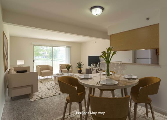 Dining And Living at Westlake Apartments, Belleville, Michigan