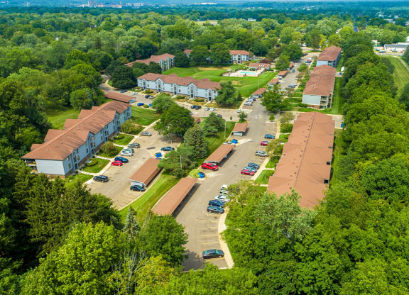 Aerial Community View at Emerald Park Apartments in Kalamazoo, MI