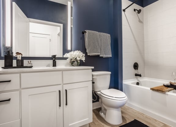 Bathroom With Bathtub at Nuvo Flats, Merrillville