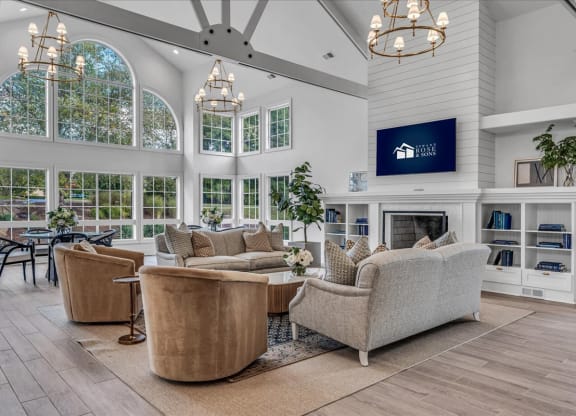 Large living room at The Vinings Apartments in Richmond, VA