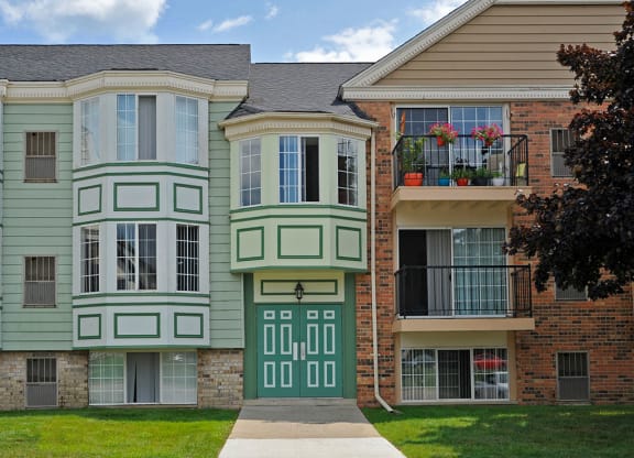 Entry to apartments in Davison, Michigan