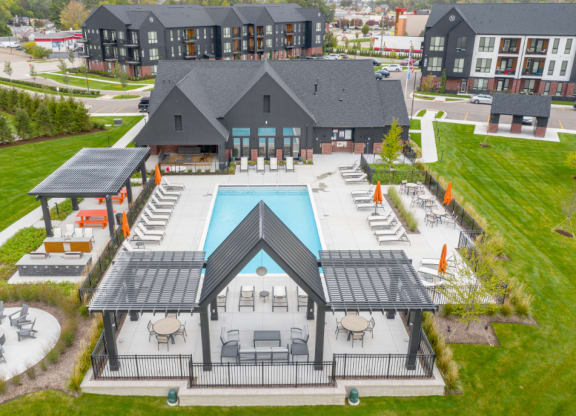 Aerial View at Uptown Square Apartments, Michigan