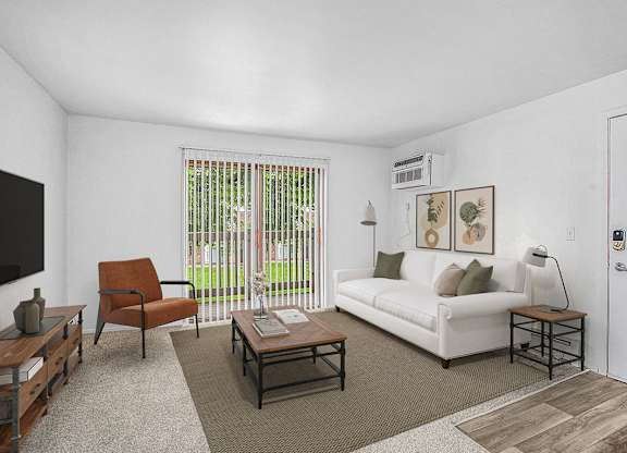 Warm and Inviting Living Room at Fairlane Apartments, Springfield, Michigan