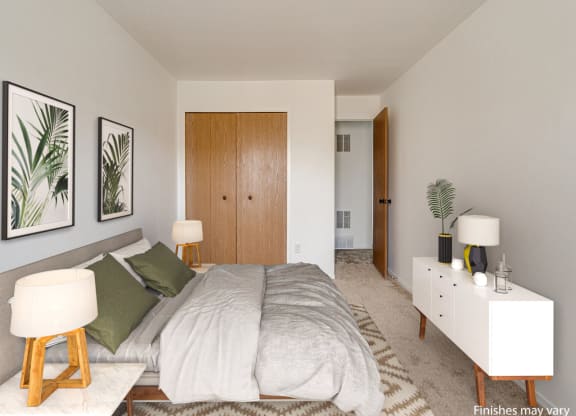 Gardenia Layout Model Bedroom at The Harbours Apartments, Clinton Twp