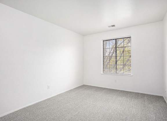 a bedroom with a window and carpet at Hampton Lakes Apartments, Michigan, 49534