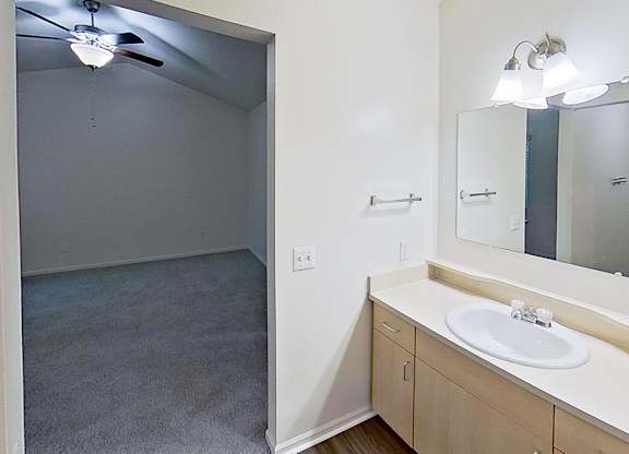 Bathroom with large vanity at Foxwood and The Hermitage, Michigan, 49024