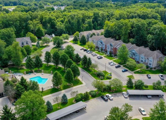 Aerial View Of The Community at The Highlands Apartments, Elkhart, IN, 46514