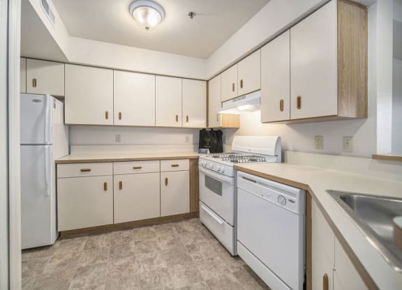 a one-bedroom kitchen with a full-size washer/dryer at Indian Lakes Apartments, Indiana, 46545