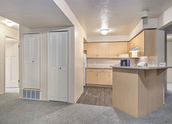 a kitchen and a closet at Indian Lakes Apartments, Mishawaka