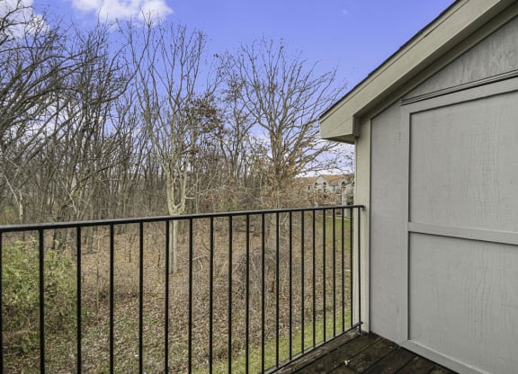 Private balcony with enclosed storage