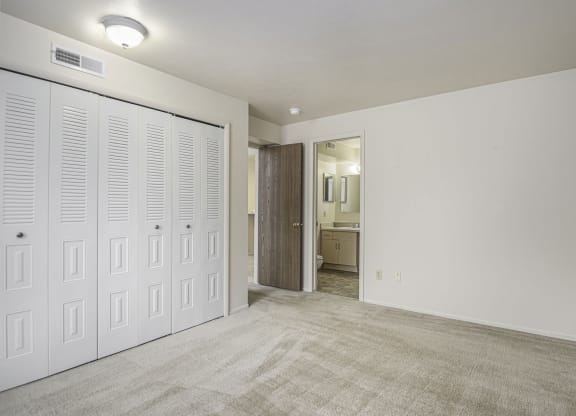 Second bedroom with ensuite and large closet at Indian Lakes Apartments, Mishawaka, IN