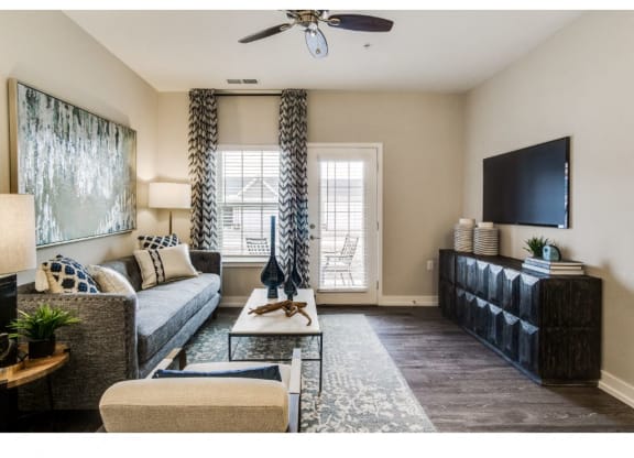 Cedar Living Room at Montgomery Place Apartments, Illinois
