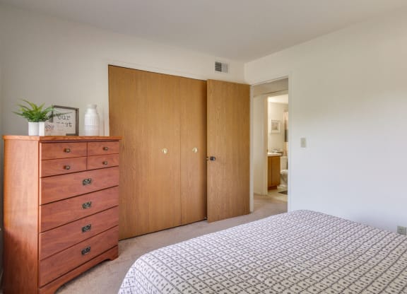 Master Bedroom at The Village Apartments, Michigan