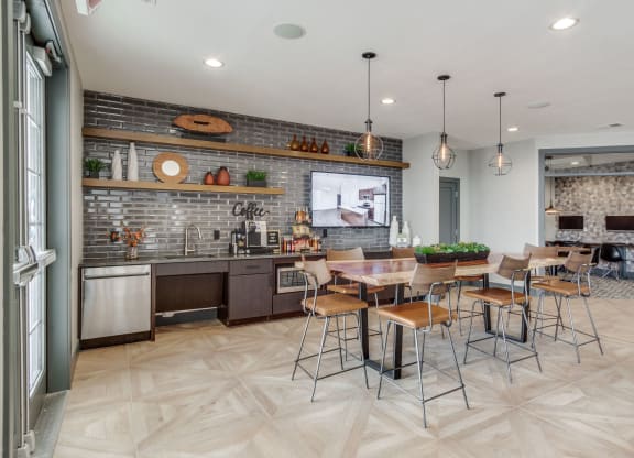 Kitchen & Coffee Area in Clubhouse at 24 at Bloomfield, Bloomfield Hills