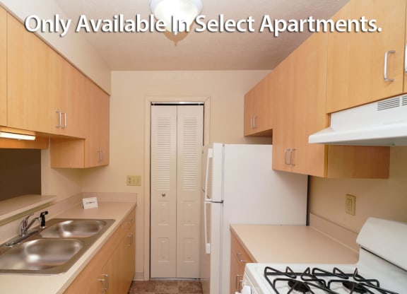 Kitchen with pantry at Irish Hills Apartments, South Bend, IN