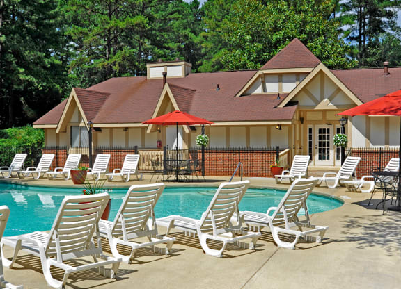 Poolside Sundeck at Laurel Woods Apartments, Greenville, 29607