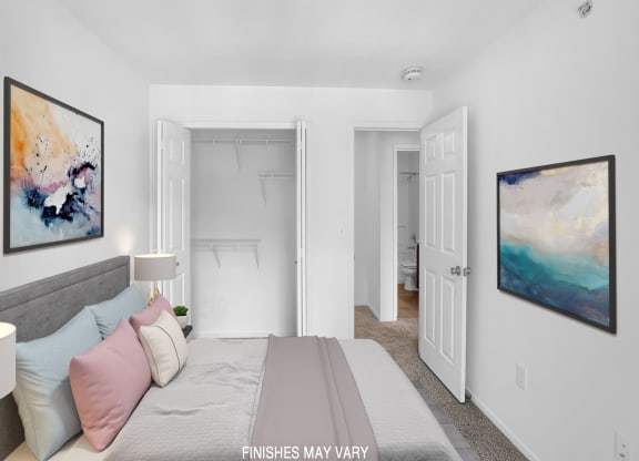 Tulip Layout Model Bedroom at LakePointe Apartments, 45103