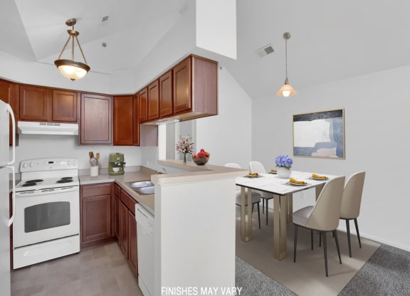 Tulip Layout Kitchen and Dining at LakePointe Apartments, Batavia 45103